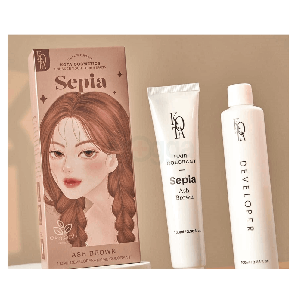 Kota Cosmetics Hair Color Cream Sepia - Ash Brown  