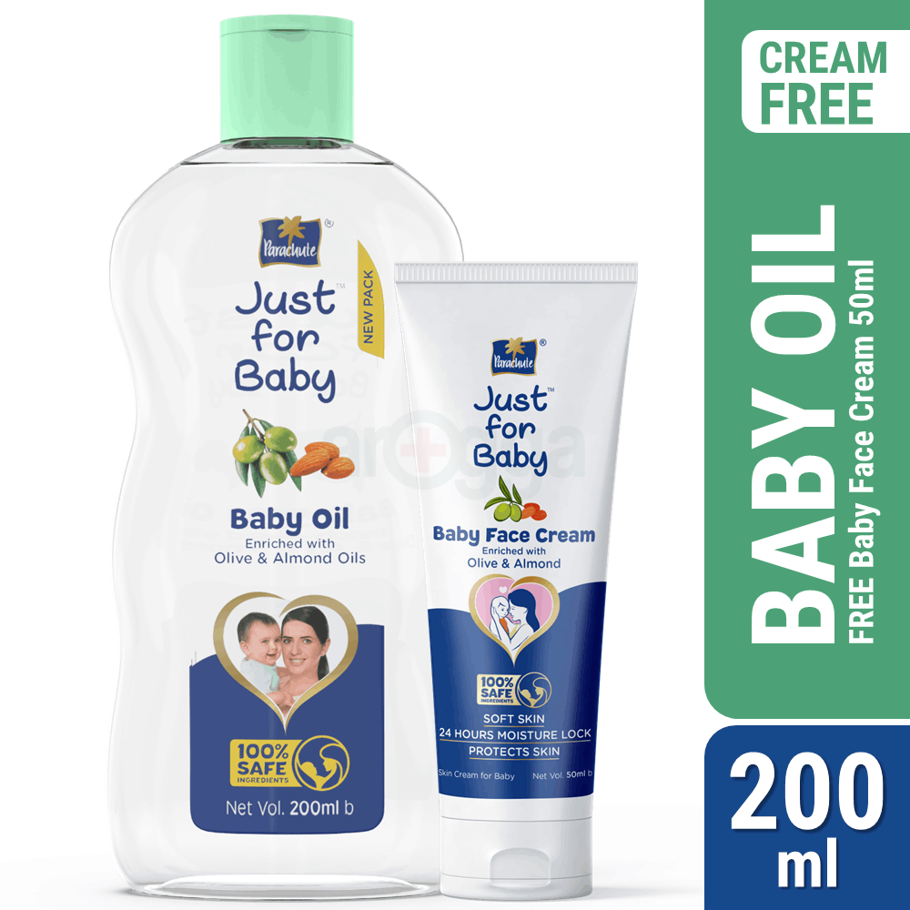 Parachute Just for Baby - Baby Oil 200ml (Baby Face Cream 50g FREE)  