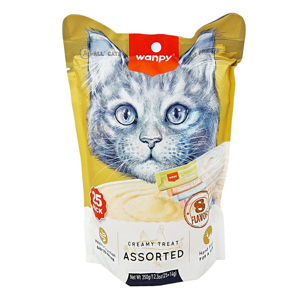 Wanpy Creamy Treat Assorted Mix Flavor 25pc Pack*14gm (350gm)
  