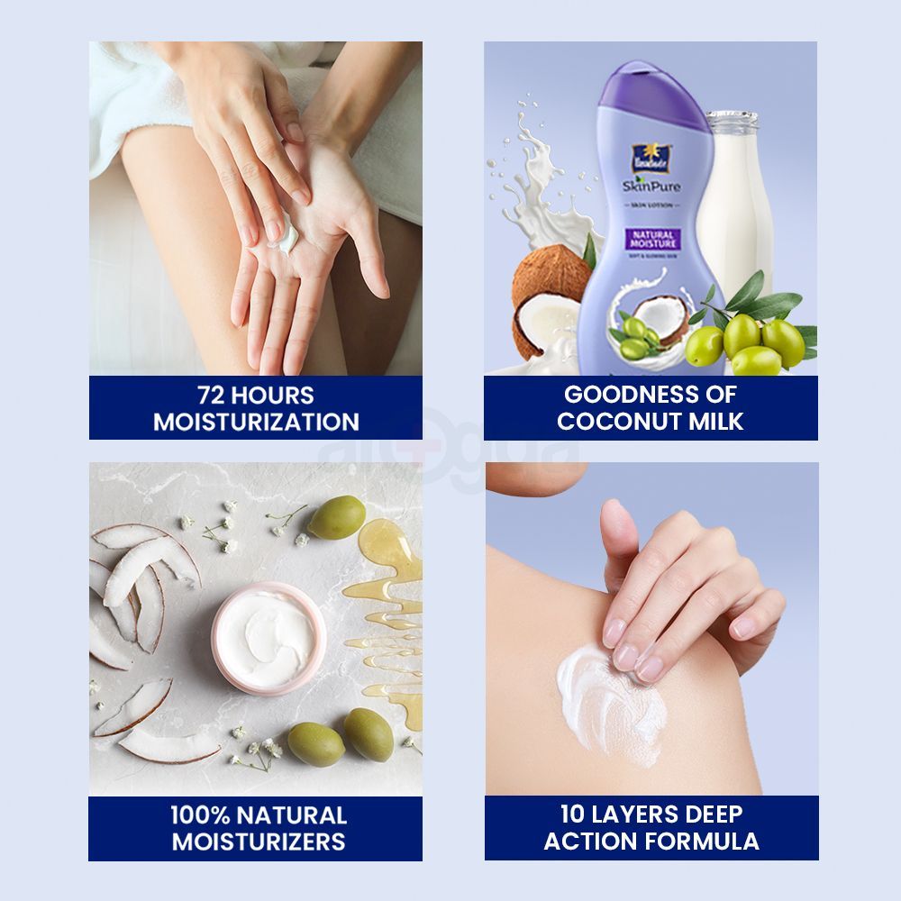 Parachute SkinPure Skin Lotion Natural Moisture 200ml (Free SkinPure Aloe Vera Gel 50g)  