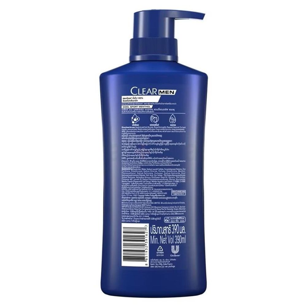 Clear Men Shampoo Anti Dandruff Cool Sport Menthol  