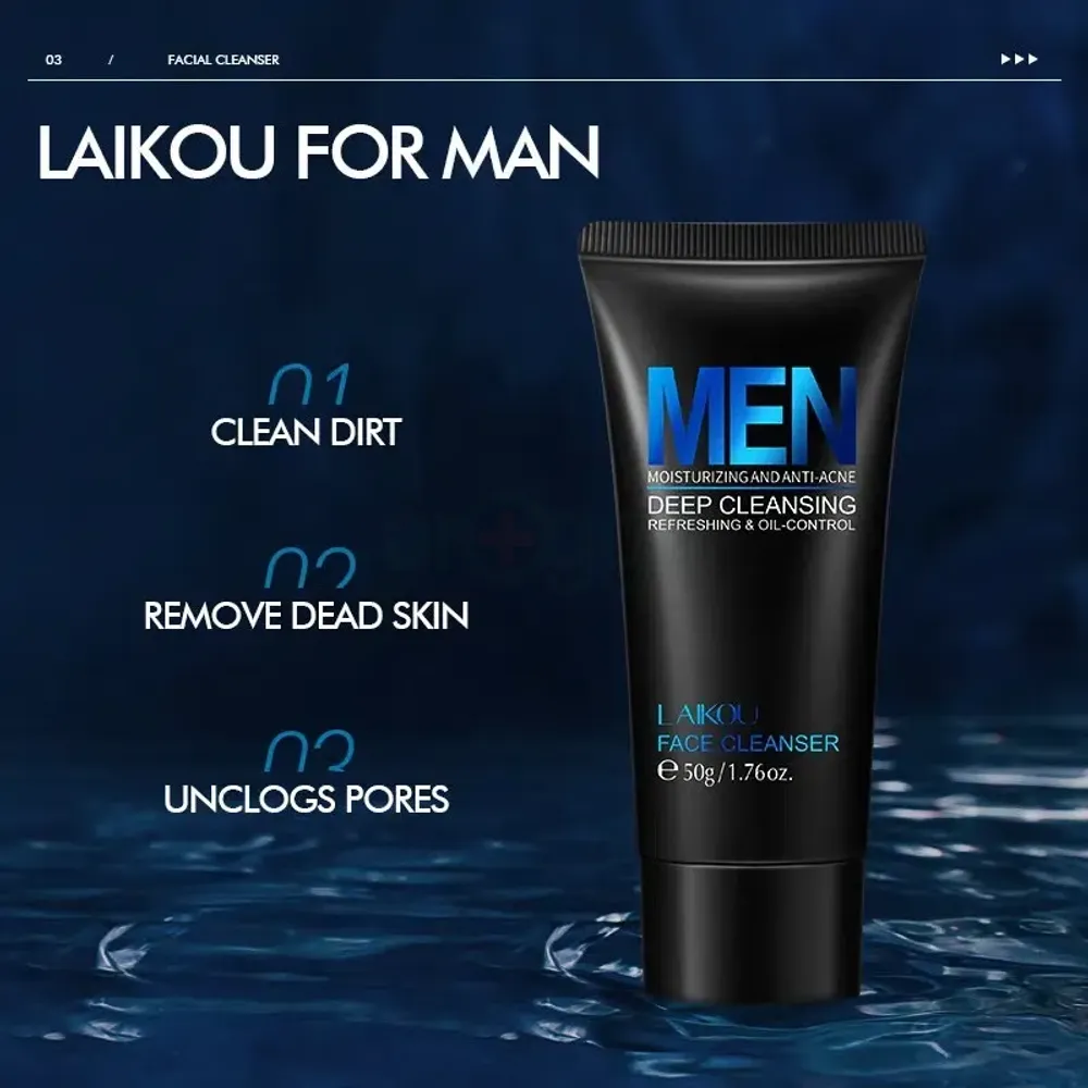 Laikou Men Deep Cleansing Refreshing & Oil Control Face Wash  