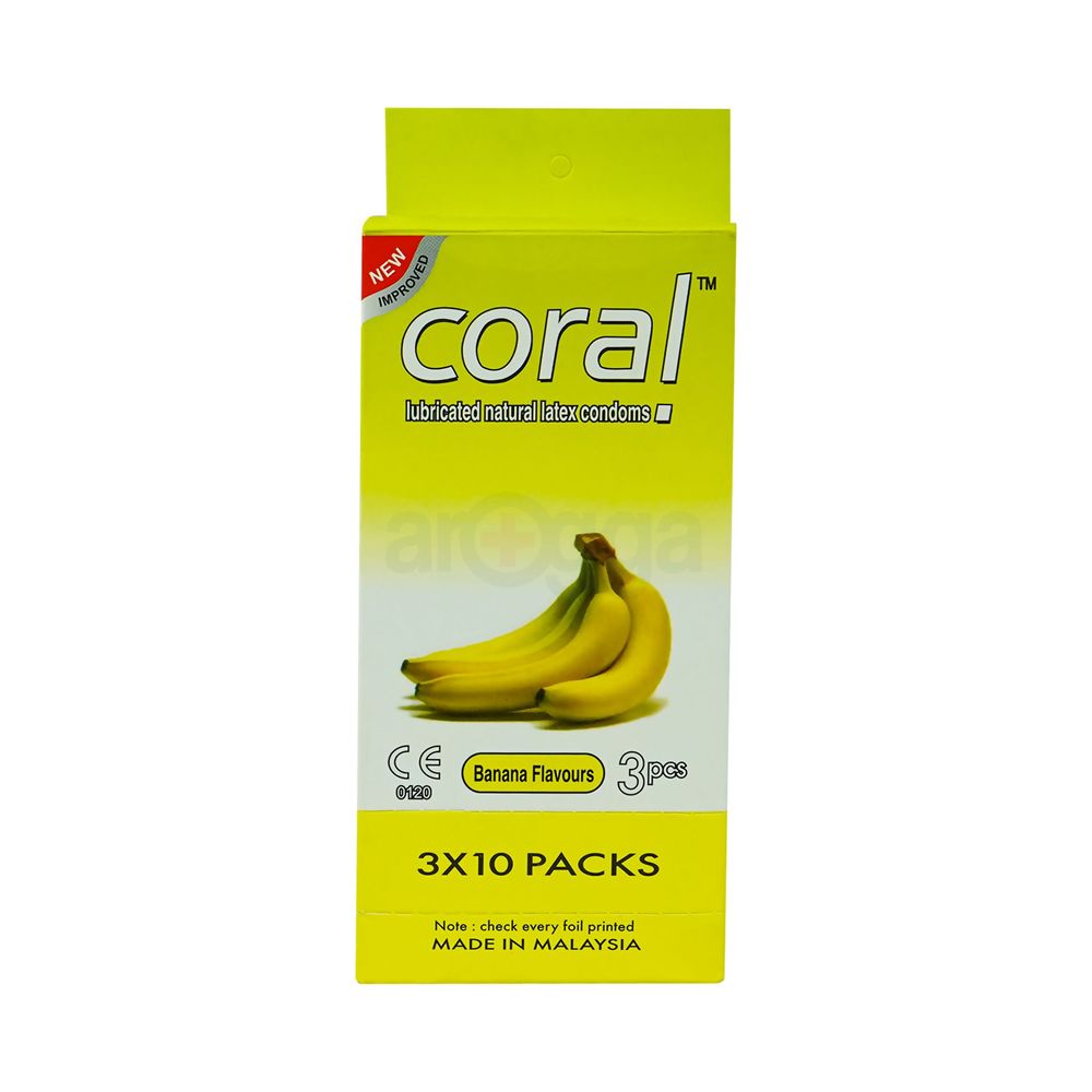 Coral - Banana Flavor Extra Performance Condom - Full Box  