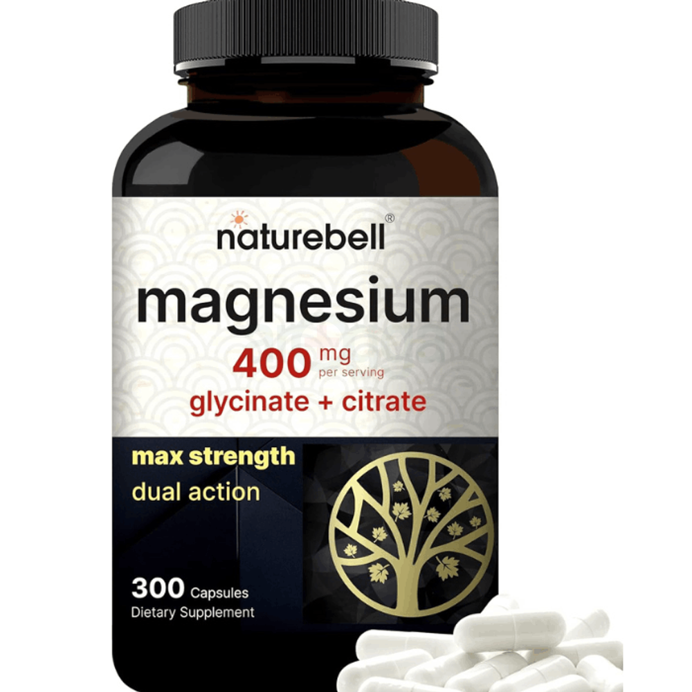 NatureBell Magnesium Complex 400mg Supplement, 300 Capsules  