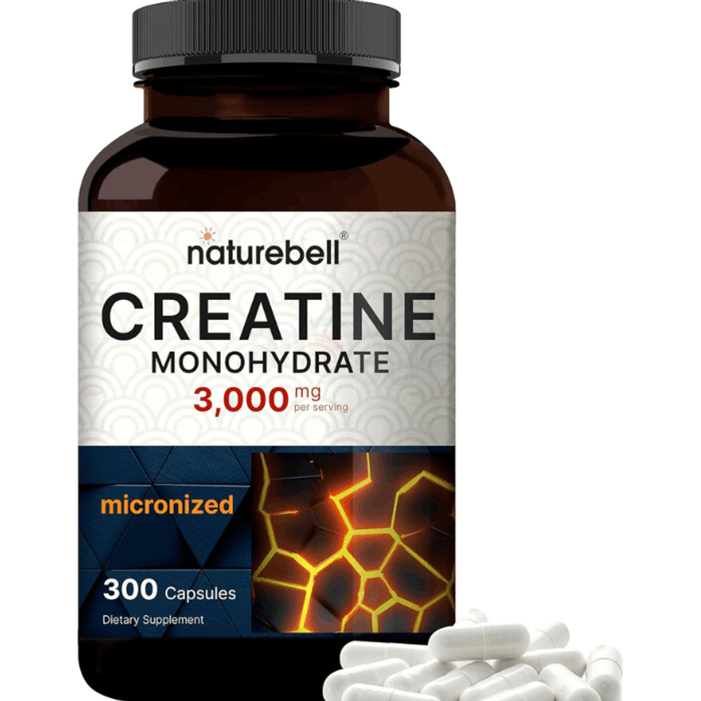 Naturebell Creatine Monohydrate 3,000mg Per Serving, 300 Capsules		
  