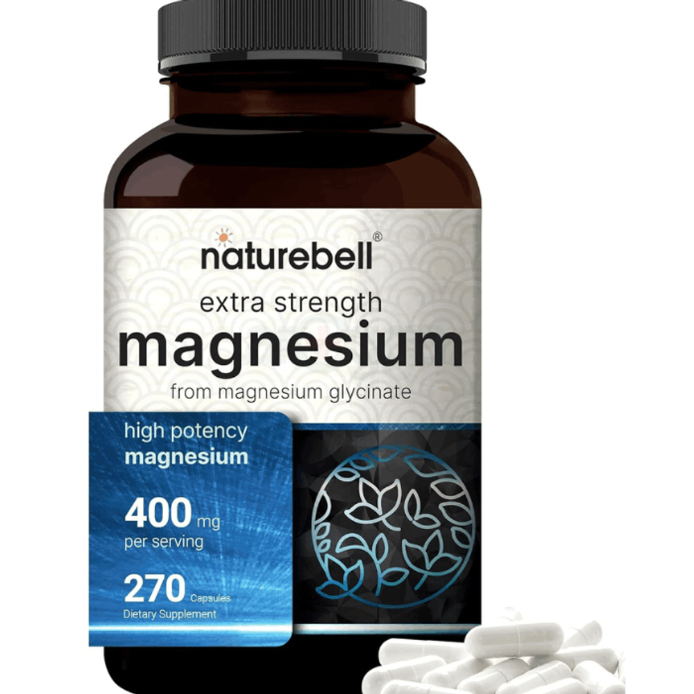 Naturebell Magnesium Glycinate 400mg (Elemental), 270 Capsules		  