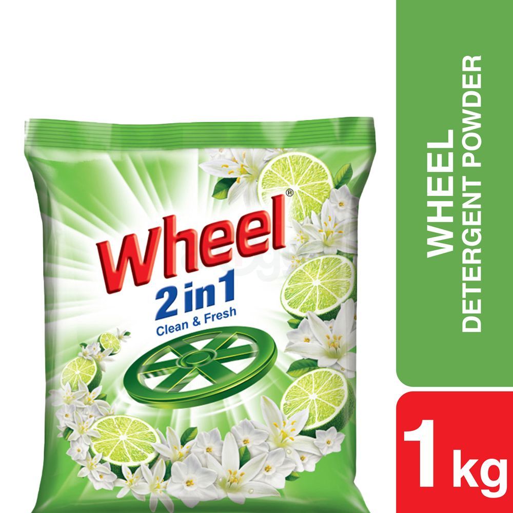 Wheel 2in1 Clean & Fresh Detergent Powder1Kg  