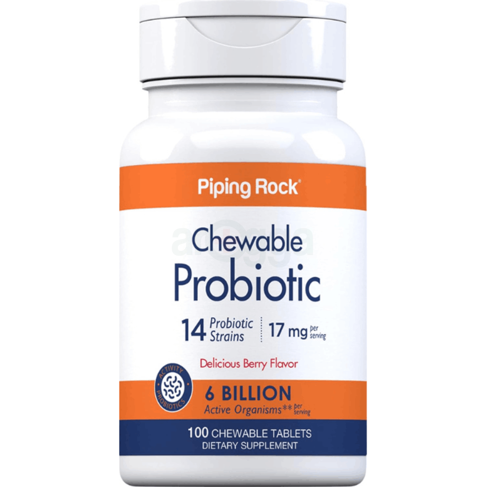 Piping Rock Probiotic 6 Billions Multi Enzymes 100 Chewable Tablets		  