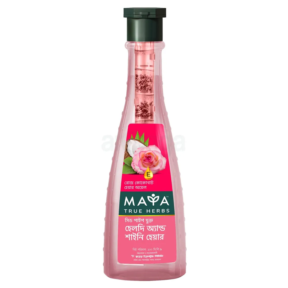 Maya True Herbs Rose Coconut Hair Oil 200ml (Get 2 Pcs of Hair Band FREE)  
