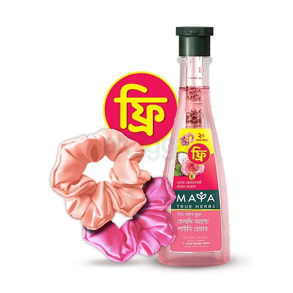 Maya True Herbs Rose Coconut Hair Oil 200ml (Get 2 Pcs of Hair Band FREE)  