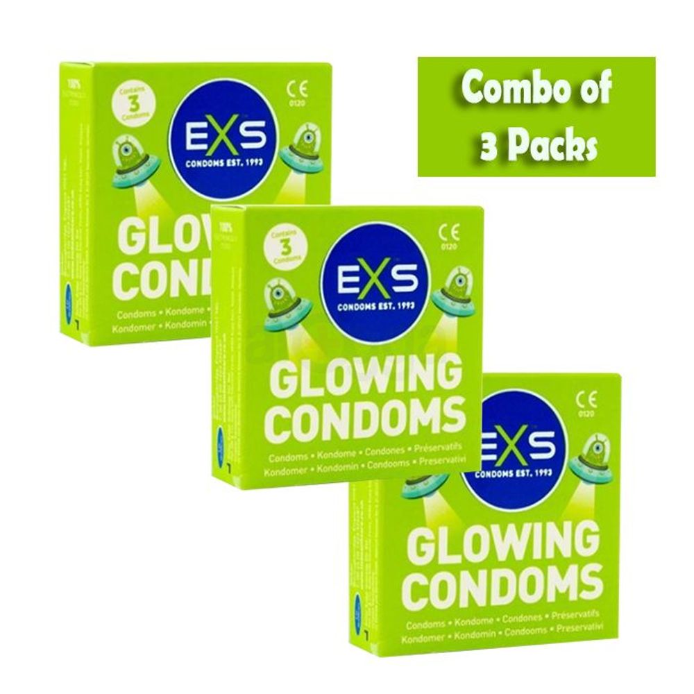 EXS - Glow In The Dark Condom - Combo 3pcs pack  