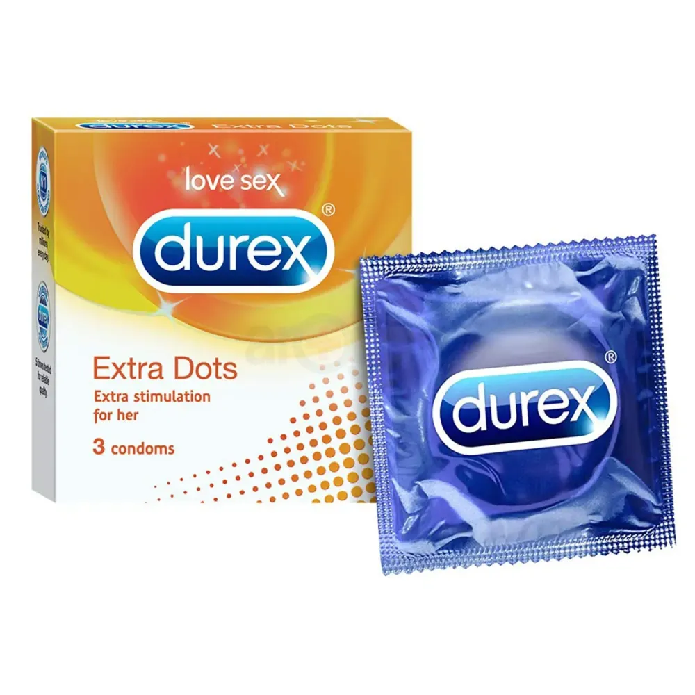 Durex Extra Dotted Condoms (3pcs)  