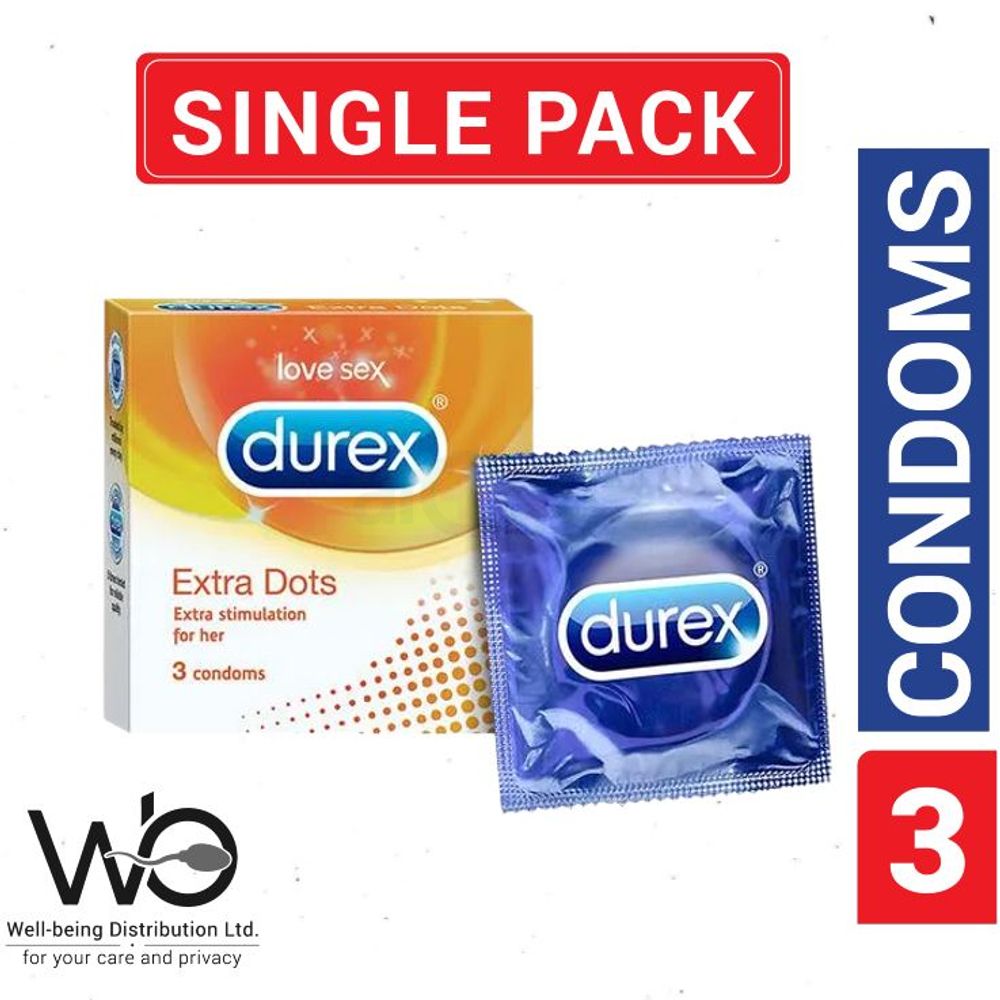 Durex Extra Dotted Condoms (3pcs)  