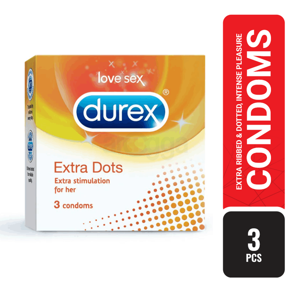 Durex Extra Dotted Condoms (3pcs)  