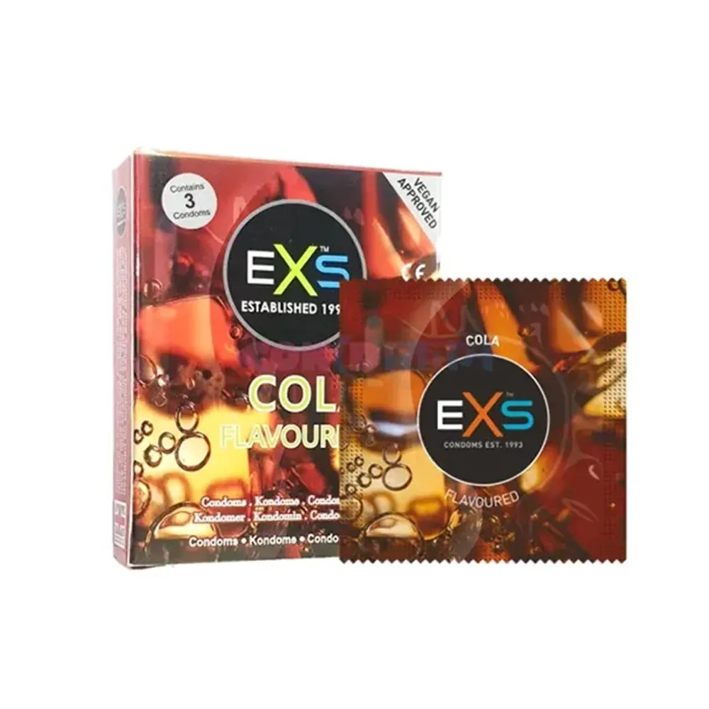 EXS Cola Flavor Condoms for Men | 3Pcs Pack | Natural Latex & Silicone Lubricated | UK  