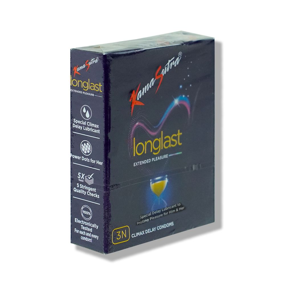LongLast Condom for Extended Pleasure Climax Delay Condom 3pcs Pack (Made in India))  