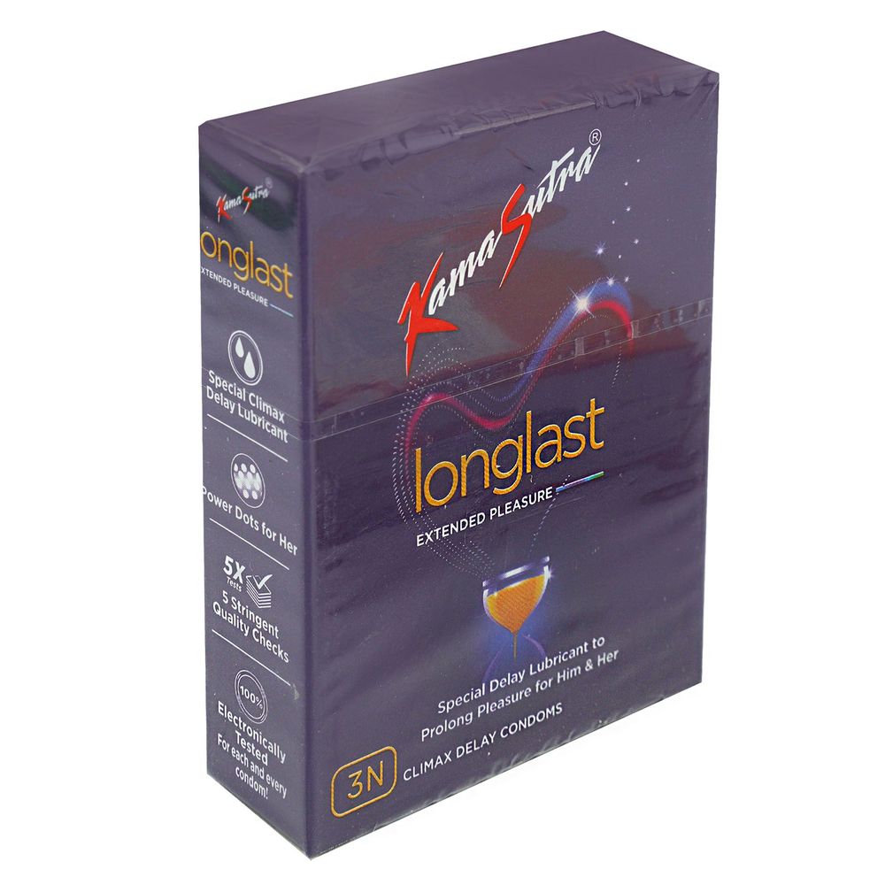 LongLast Condom for Extended Pleasure Climax Delay Condom 3pcs Pack (Made in India))  