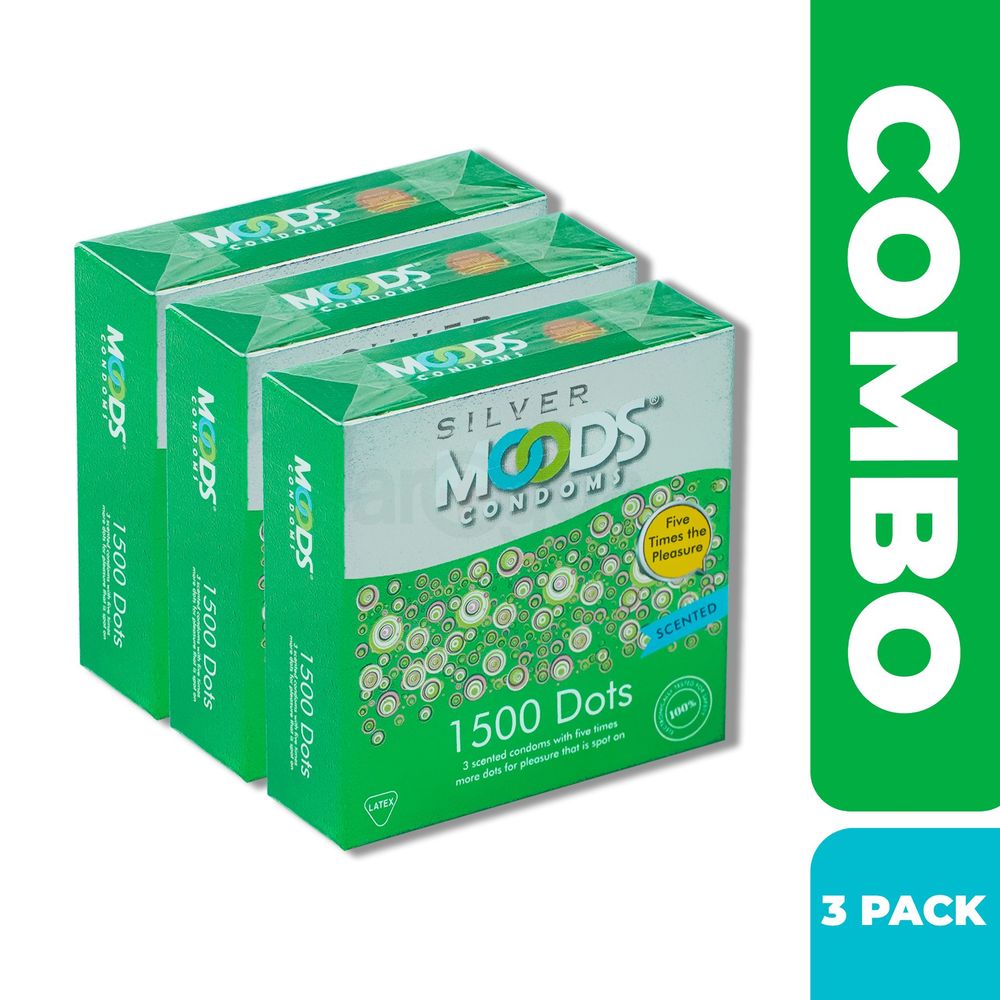 Moods - Moods Silver Condom 1500 Dots 3 pack  