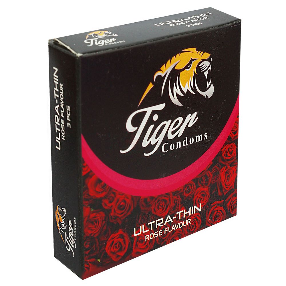 Tiger Ultra Thin Rose Flavored Condom 3's pack  