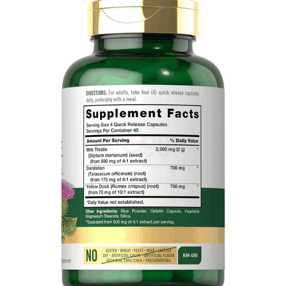 Carlyle Milk Thistle 2000mg | 180 Capsules		  