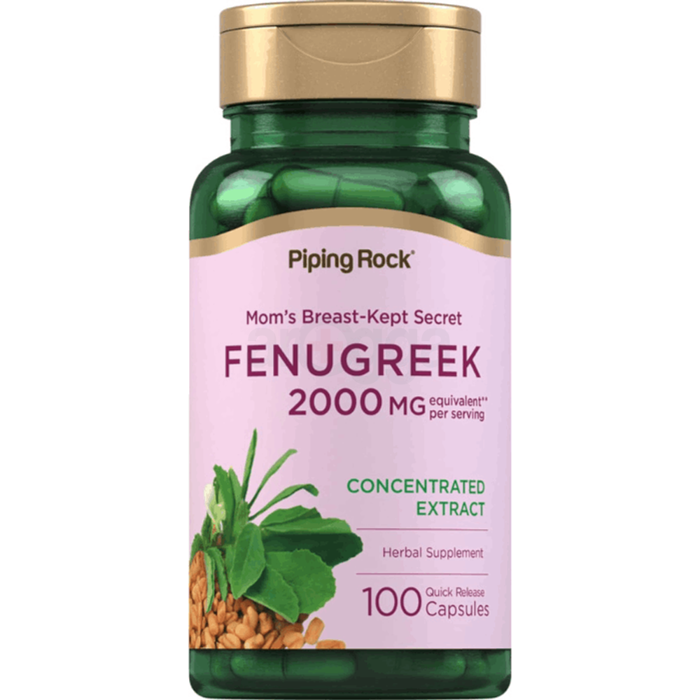 Piping Rock Fenugreek Capsules 2000mg | 100 Pills		  