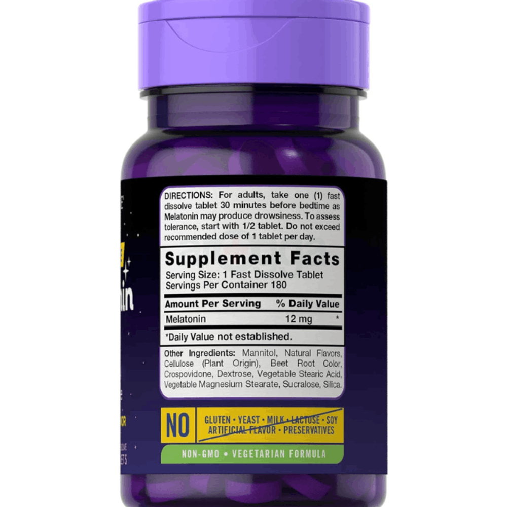 Carlyle Melatonin 12mg Fast Dissolve- 180 Tablets  
