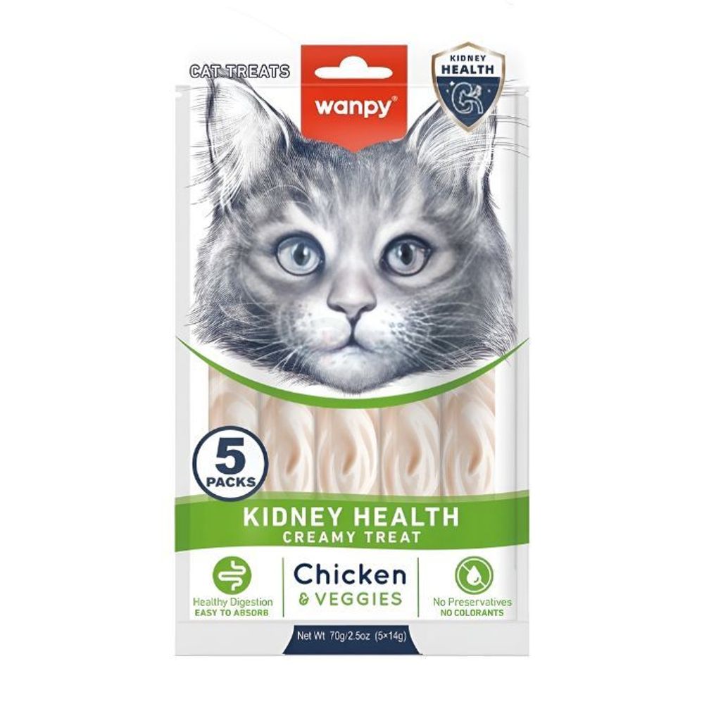 Wanpy Creamy Treat Kidney Health Chicken & Veggies (5*14gm)
  