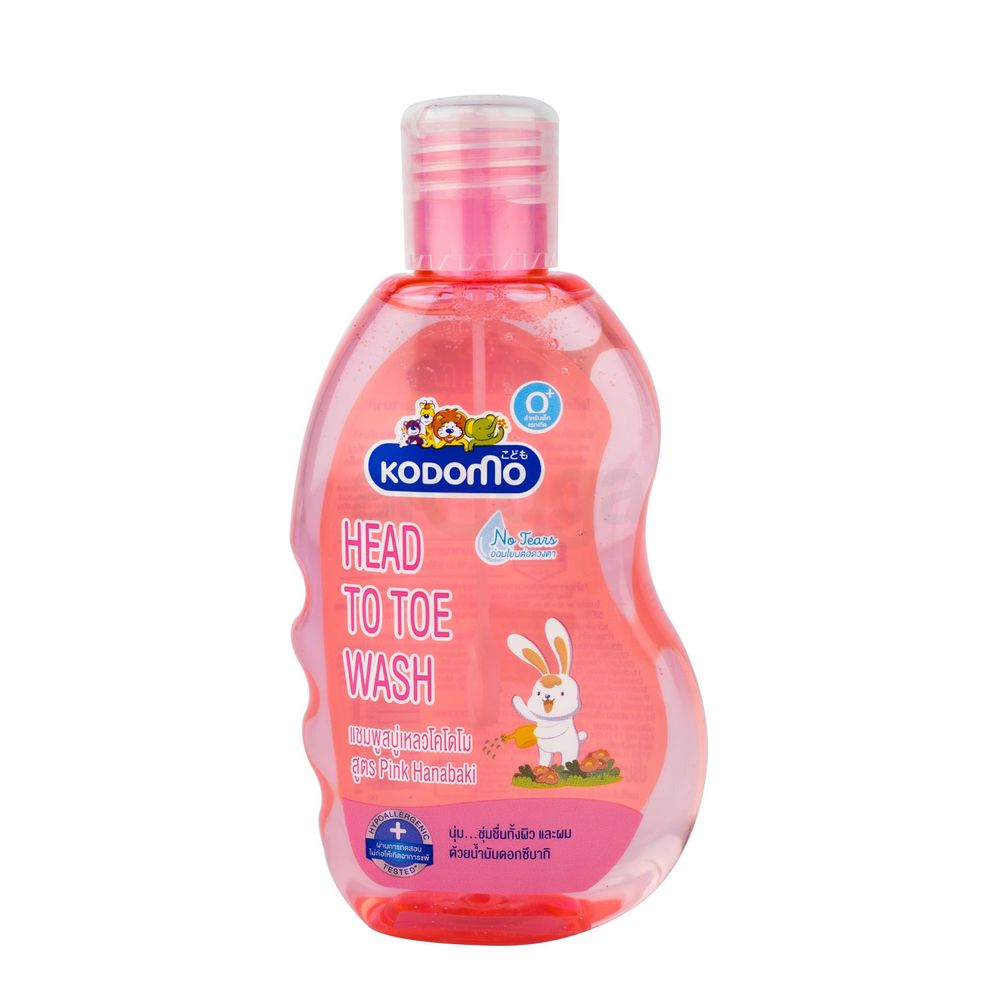 Kodomo Head to Toe Wash Pink Hanabaki for 0+ Kids  