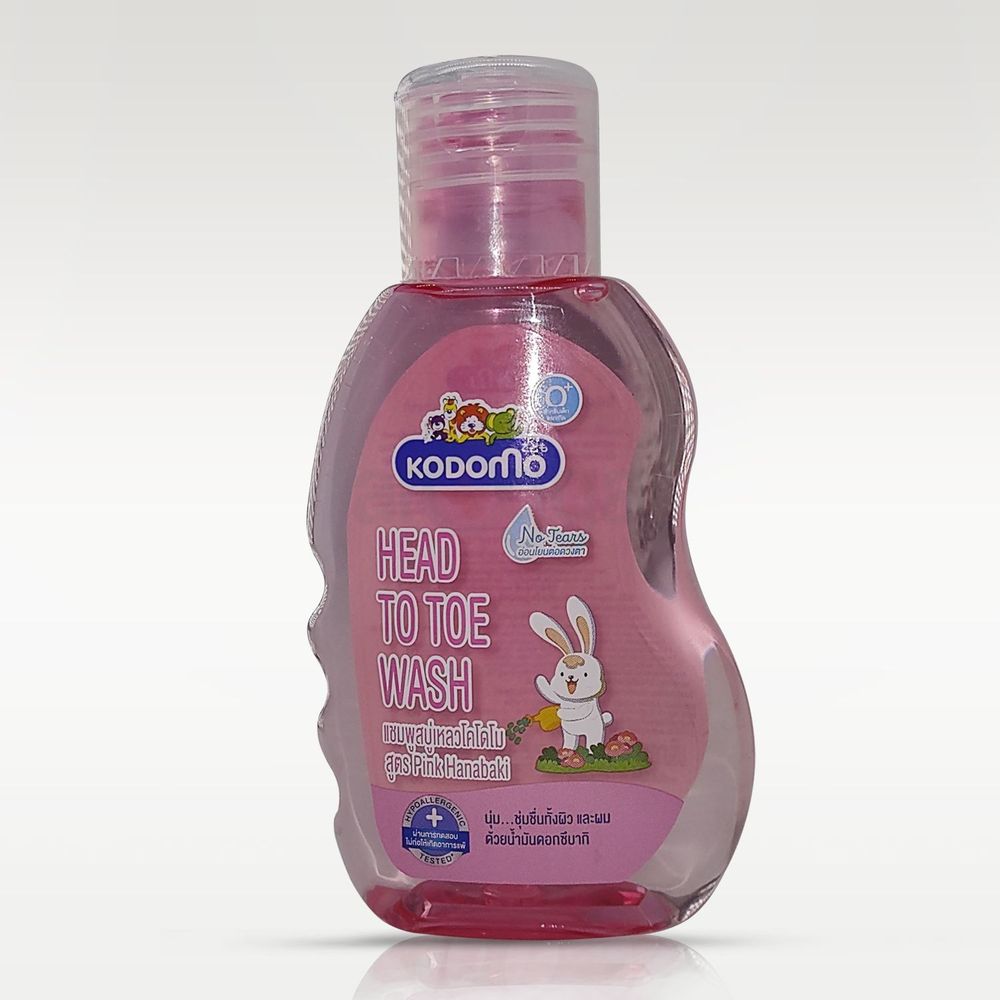 Kodomo Head to Toe Wash Pink Hanabaki for 0+ Kids  