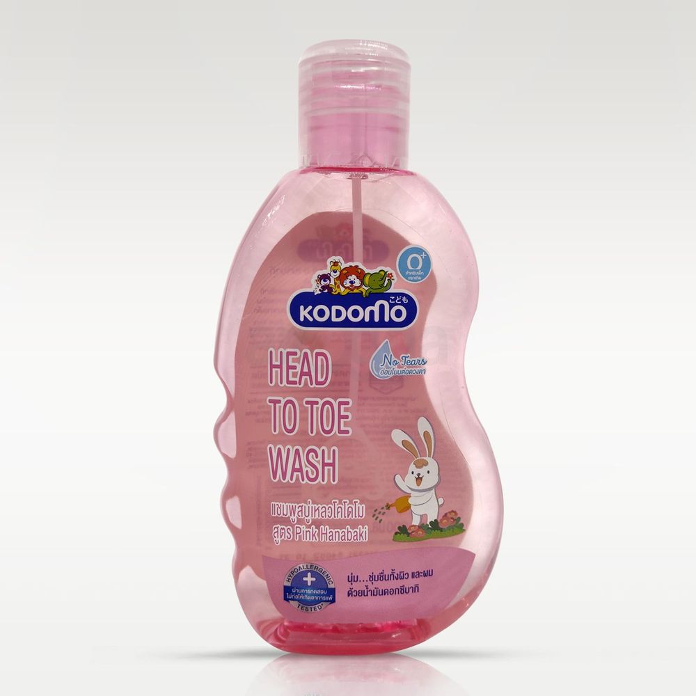 Kodomo Head to Toe Wash Pink Hanabaki for 0+ Kids  