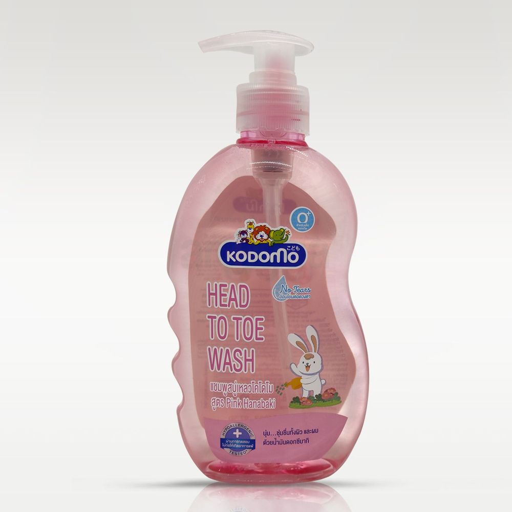 Kodomo Head to Toe Wash Pink Hanabaki for 0+ Kids  