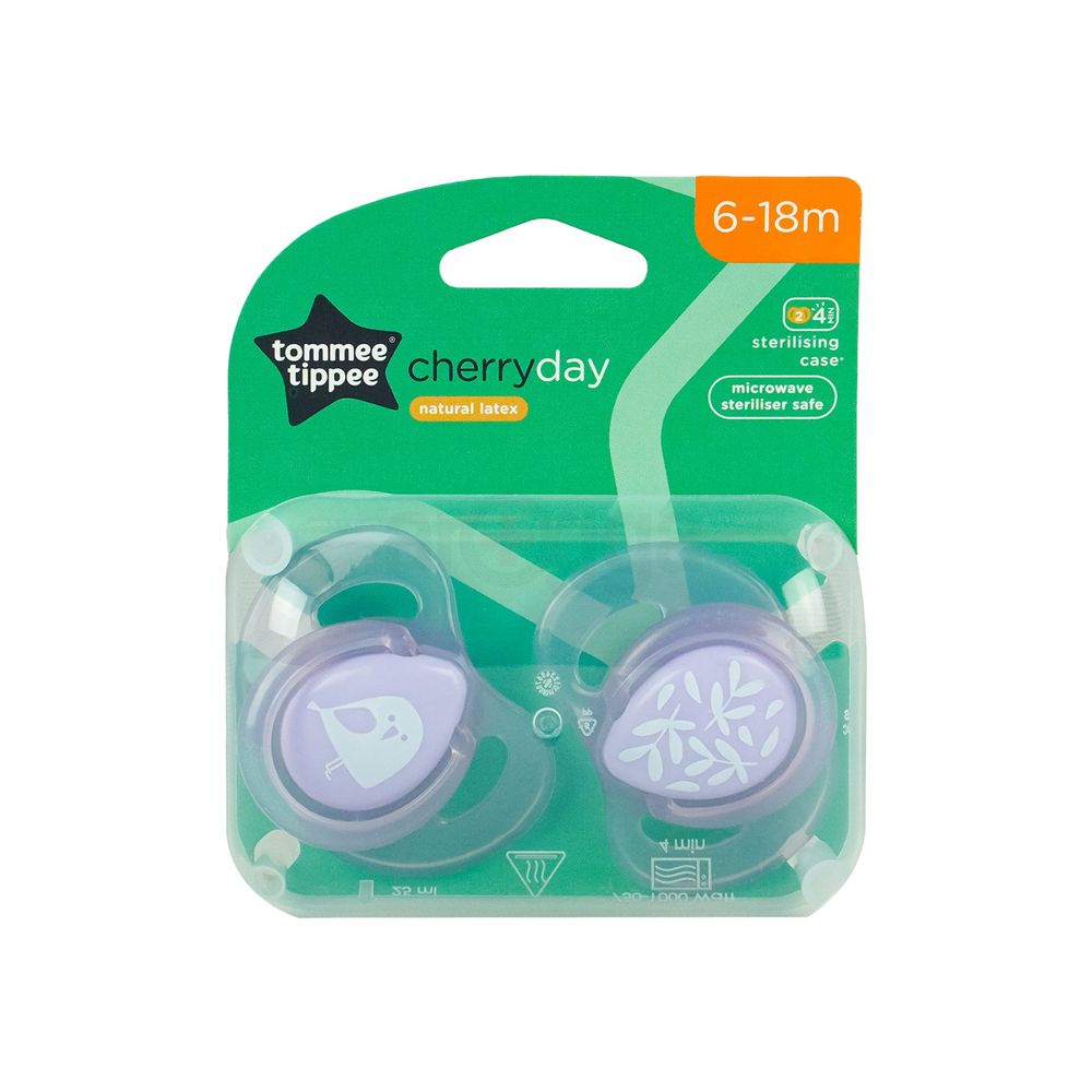 Tommee Tippee Microwave Steriliser Safe Natural Latex Soothers (pacifier) 6-18m set of 2  