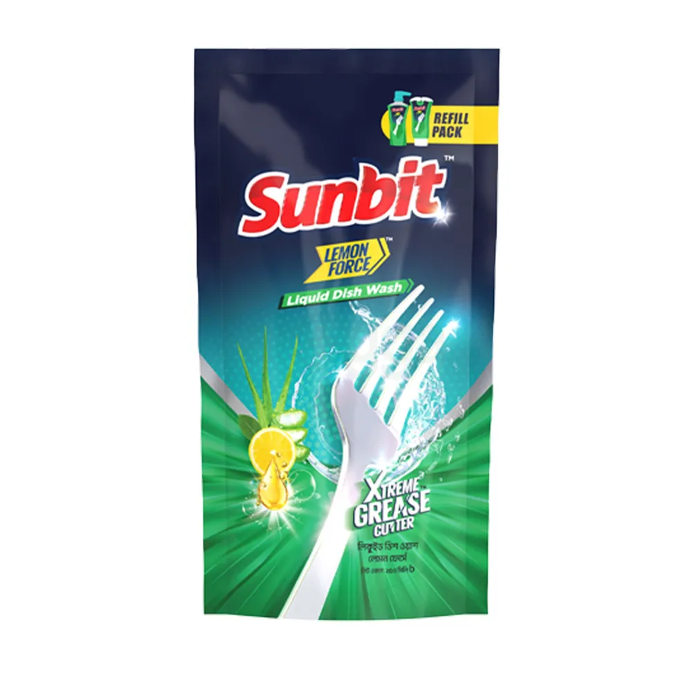 Sunbit Lemon Force Liquid Dishwash Pouch 250ml  