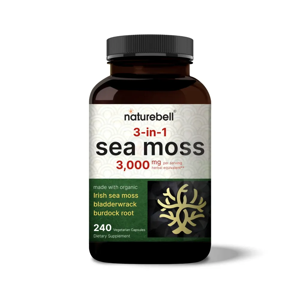 Naturebell Irish Sea Moss Capsules, 3,000mg Per Serving, 240 Veggie Pills  