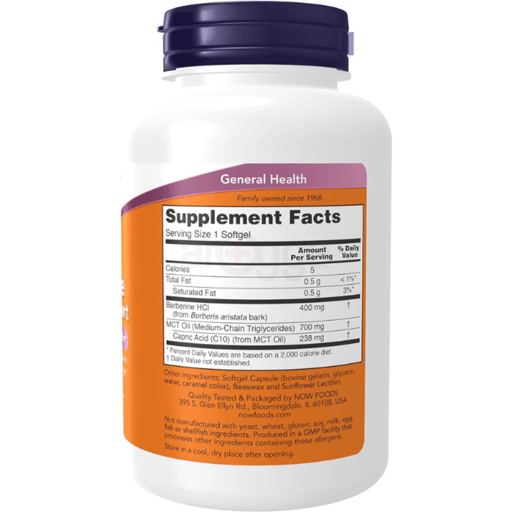 NOW Supplements, Berberine Glucose Support Berberine Absorption, 90 Softgels   