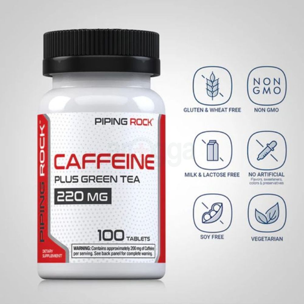 Piping Rock Caffeine Pills 220mg | 100 Tablets  