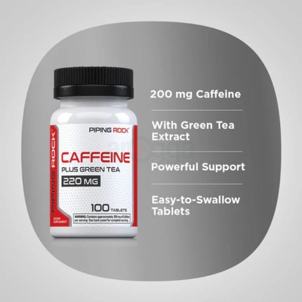 Piping Rock Caffeine Pills 220mg | 100 Tablets  