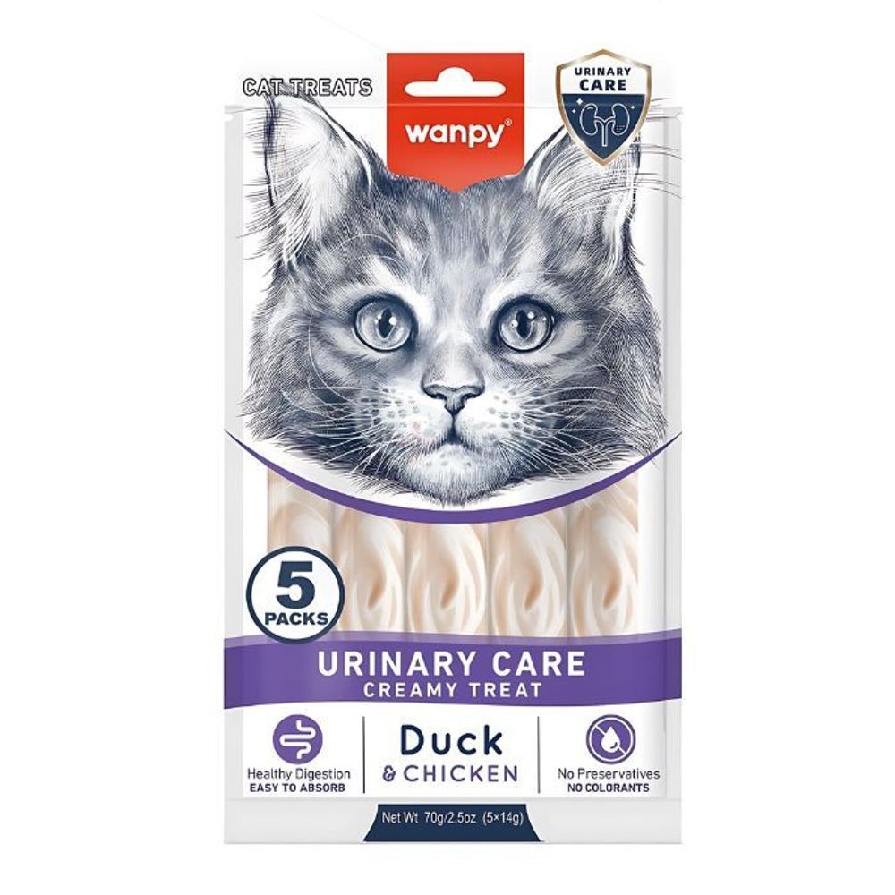 Wanpy Creamy Treat Urinary Care Duck & Chicken (5*14gm)  