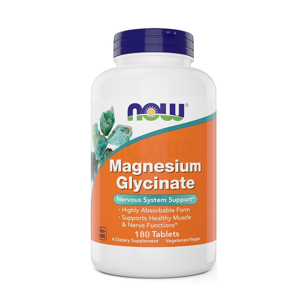 NOW Supplements, Magnesium Glycinate Nervous System Support 180 Tablets  