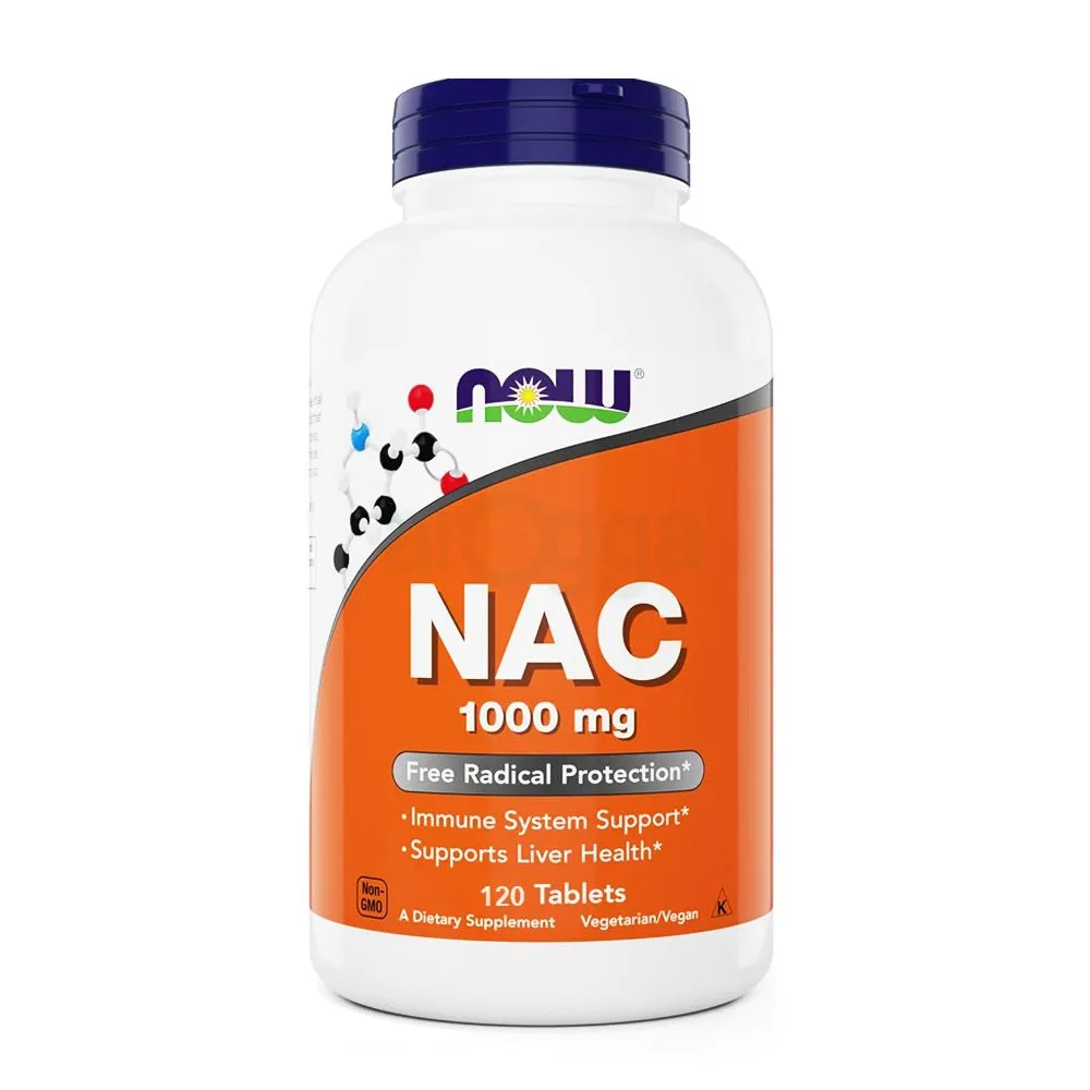 NOW Supplements, NAC (N-Acetyl-Cysteine) 1,000mg Free Radical Protection 120 Tablets  