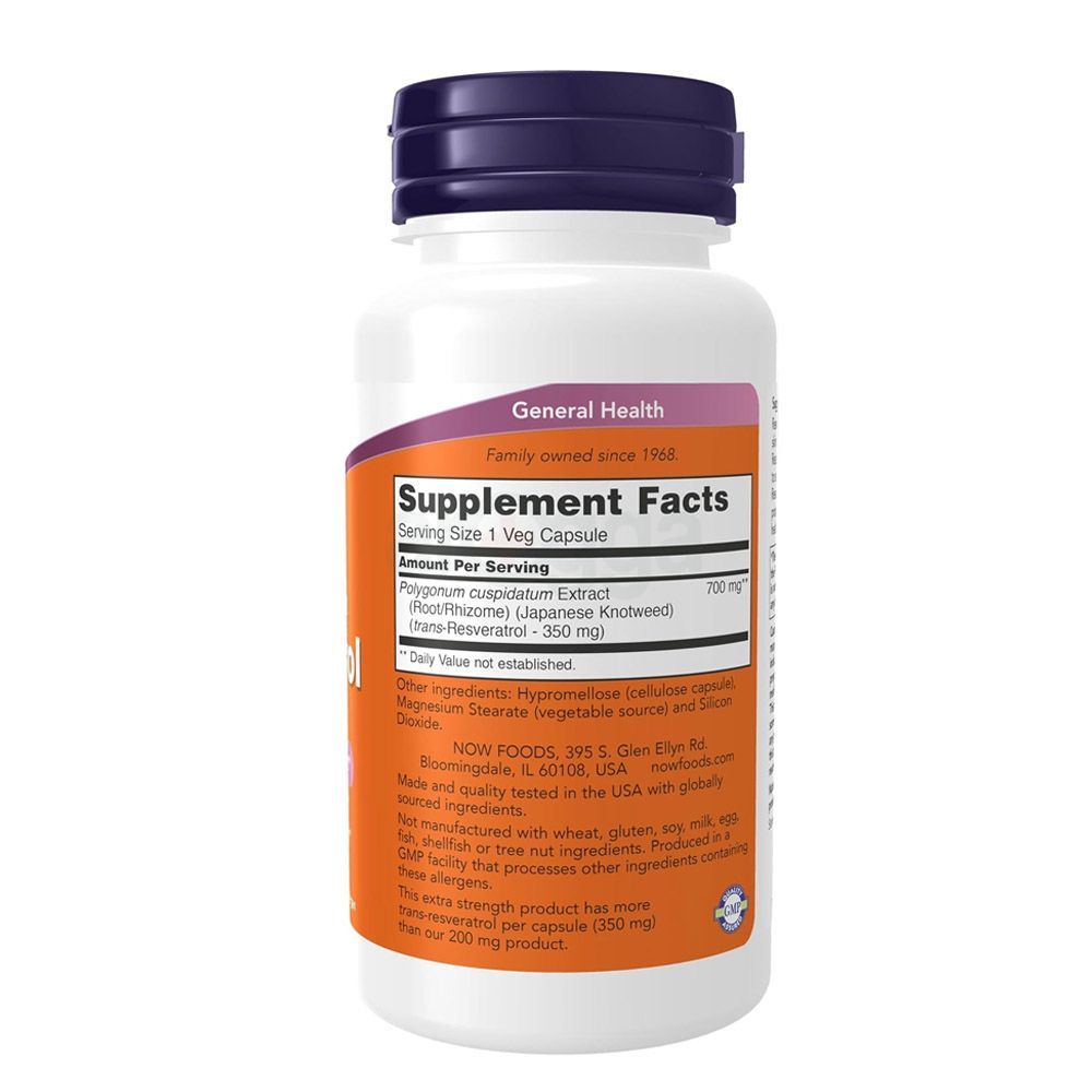 Now Foods Resveratrol, Extra Strength 350 mg 60 Veg Capsules  