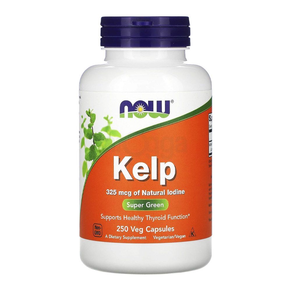 Now Kelp 325mcg Of Natural Iodine Super Green Supports Healthy Thyroid Function 250 Capsules  