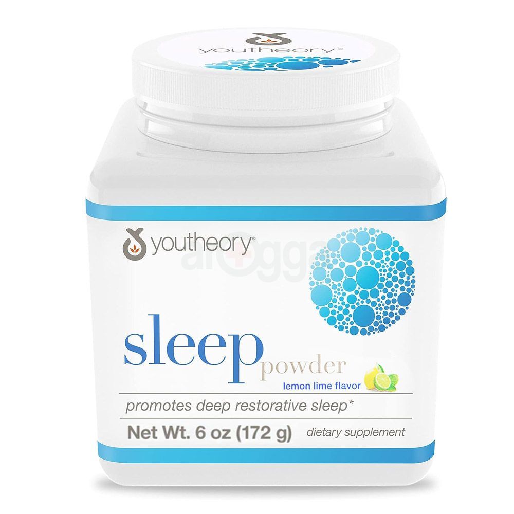 Youtheory Sleep Powder Lemon Lime Flavor Promotes Deep Restorative Sleep 172gm  