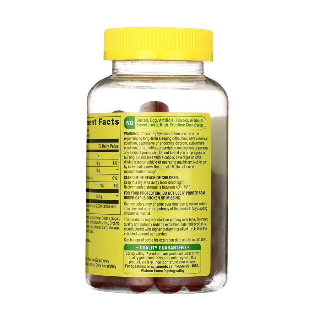 Spring Valley Adult Melatonin 5mg Sleep Support Dietary Supplement 60 Gummies  