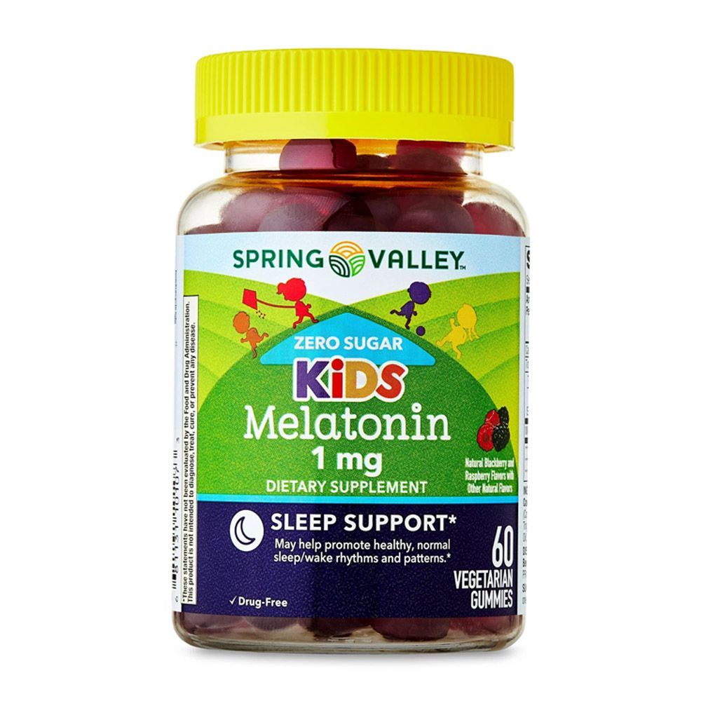 Spring Valley Zero Sugar Kids Melatonin 1mg Sleep Supports Dietary Supplement 60 Gummies  