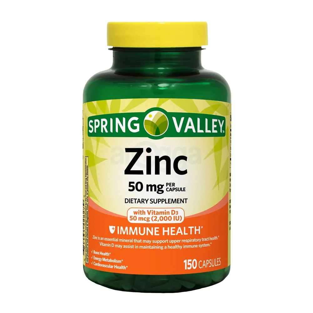 Spring Valley Zinc 50mg Dietary Supplement Immune Health 150 Capsules  