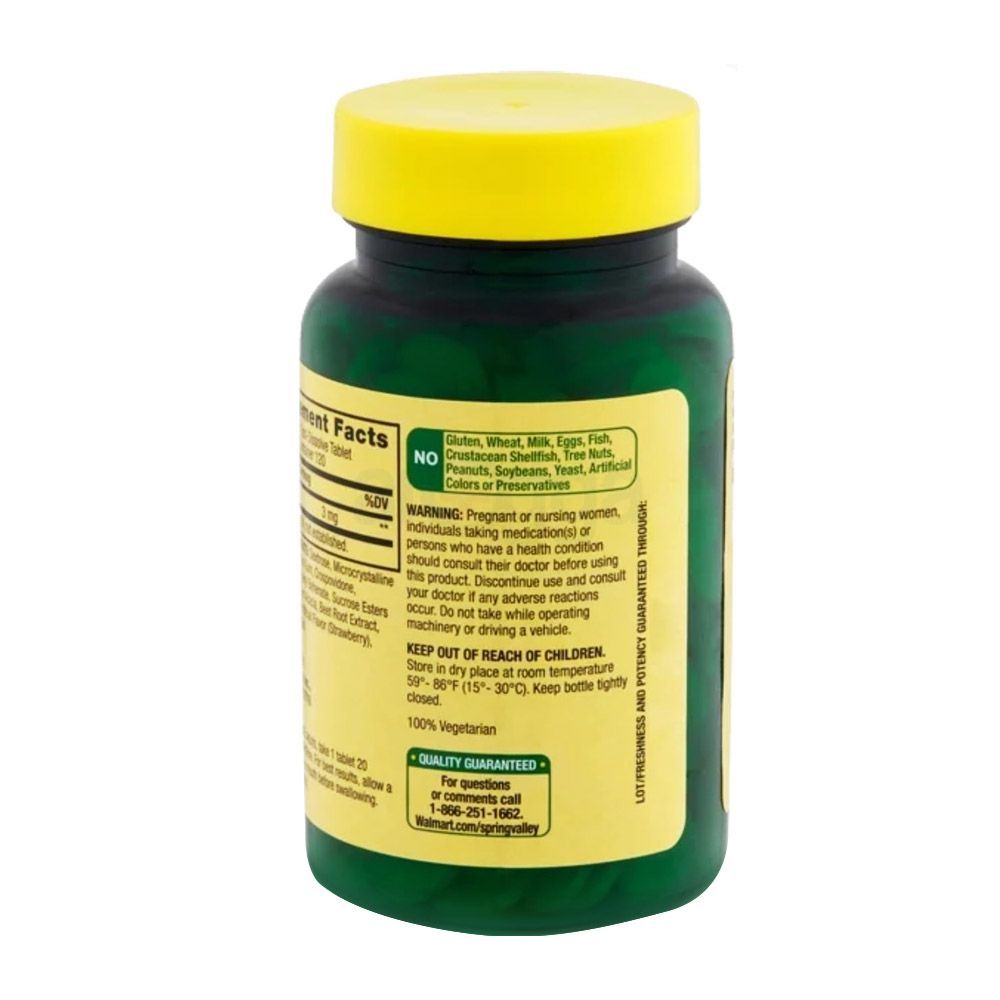 Spring Valley Fast Dissolve Melatonin 3mg Sleep Support Dietary Supplement 120 Tablets  