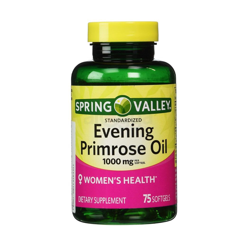 Spring Valley Standardized Evening Primrose Oil 1000mg Women's Health Dietary Supplement 75 Capsules  