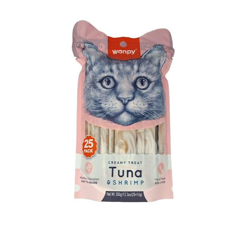Wanpy Creamy Treat Tuna & Shirmp 25pc Pack*14gm (350gm)  