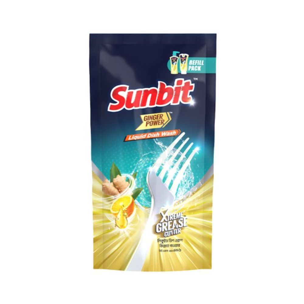 Sunbit Ginger Power Liquid Dishwash Pouch 250ml  